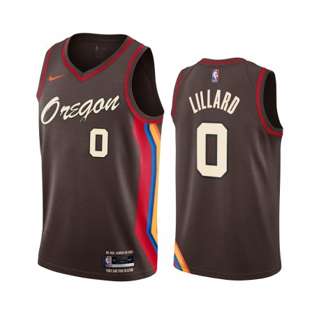 Herren NBA Portland Trail Blazers Trikot Damian Lillard 0 2020-21 City Edition Swingman